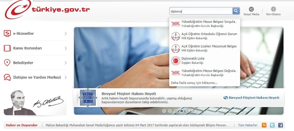 E Devlet Diploma Sorgulama