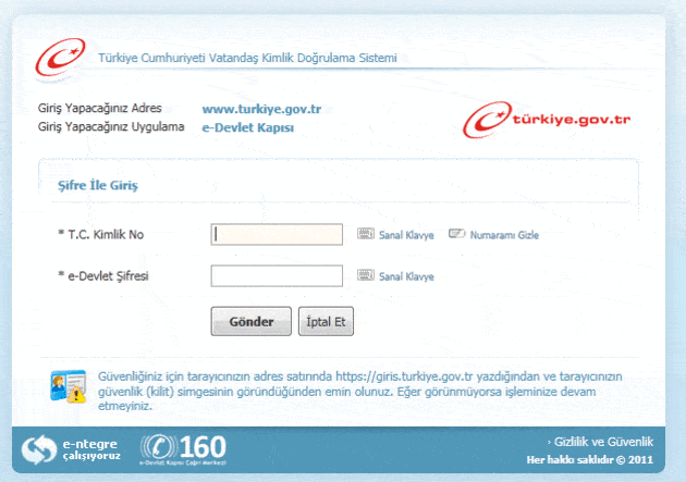 E-Devlet Nüfus Kayıt Örneği Doğrulama 2