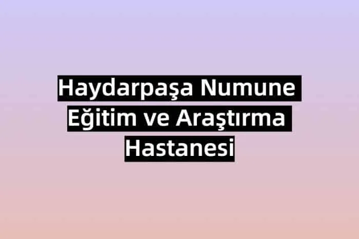 Haydarpaşa Numune Eğitim ve Araştırma Hastanesi Randevu Al