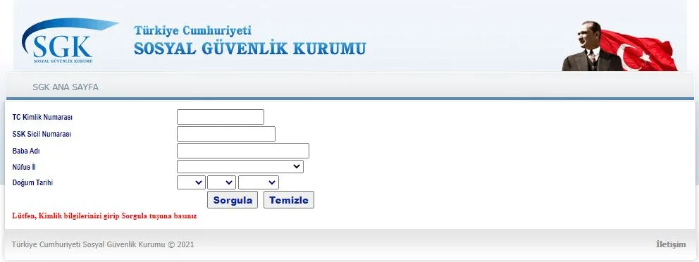 TC İle Şifresiz SGK 4/A Hizmet Dökümü Sorgulama