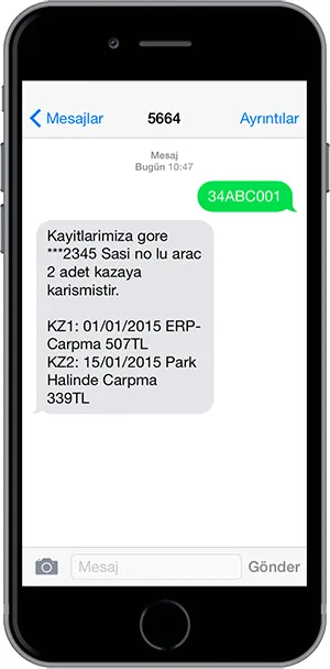 Plakadan Araç Hasar Kaydı Sorgulama