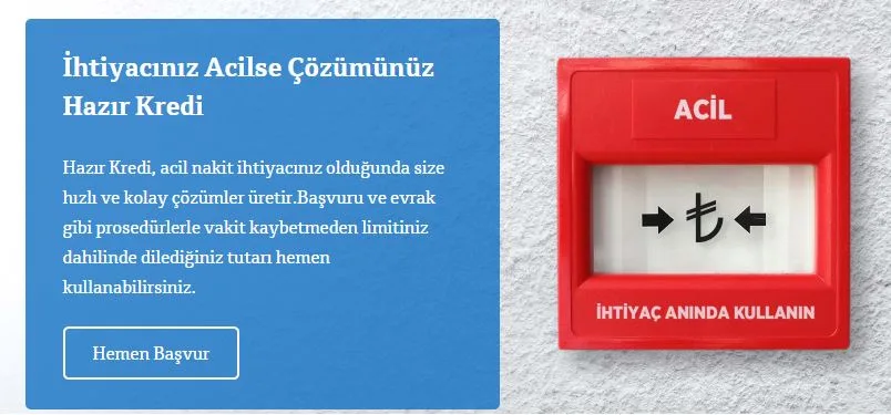 Acil Paraya İhtiyacı Olana Kredi Veren Bankalar 2021 3