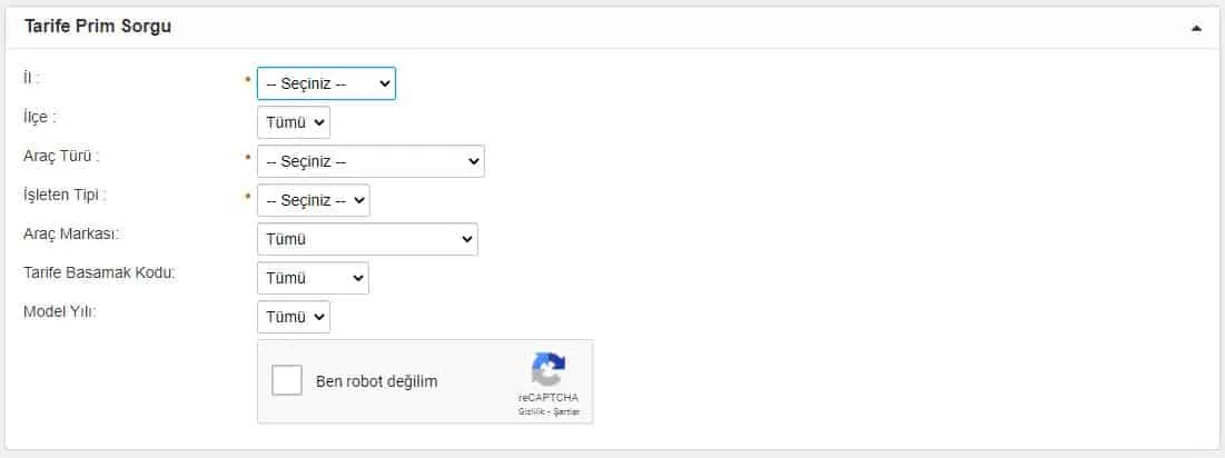 Trafik Poliçesi ve Hasar Dosyası Sorgulama
