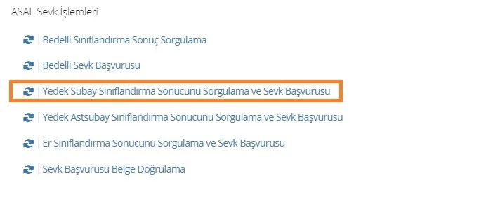 yede ast subay sınıflandırma sonucu