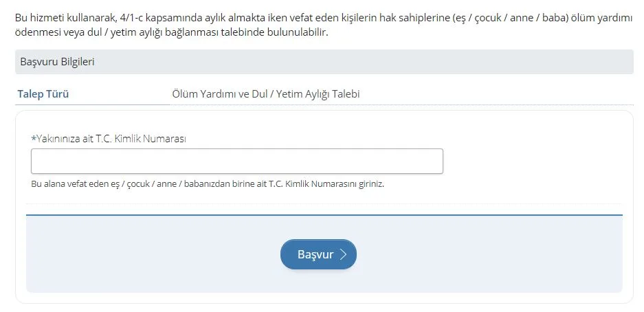 E-Devlet Ölüm Aylığı Başvurusu, Şartları ve Belgeleri