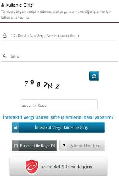 Gib giriş ekranı