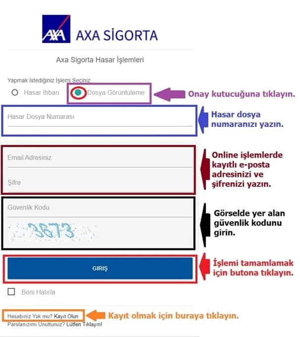 Axa Sigorta Hasar Dosyası Sorgulama 3