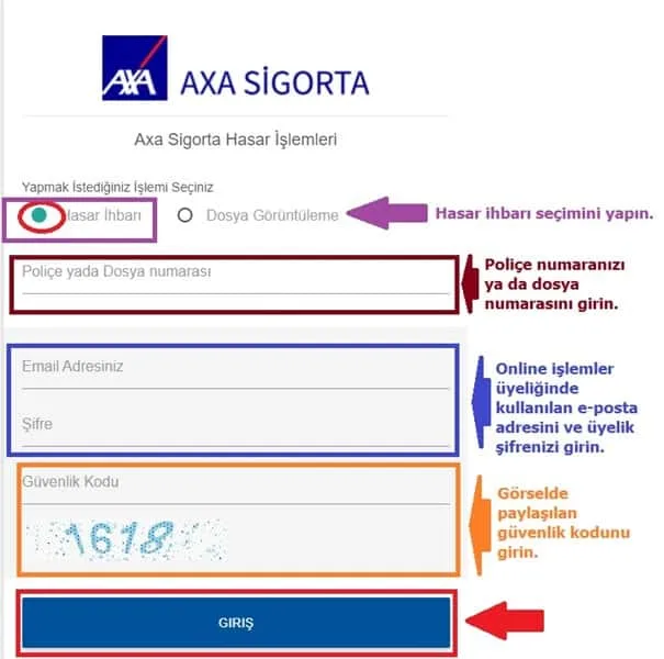 Axa Sigorta Hasar Dosyası Sorgulama 8