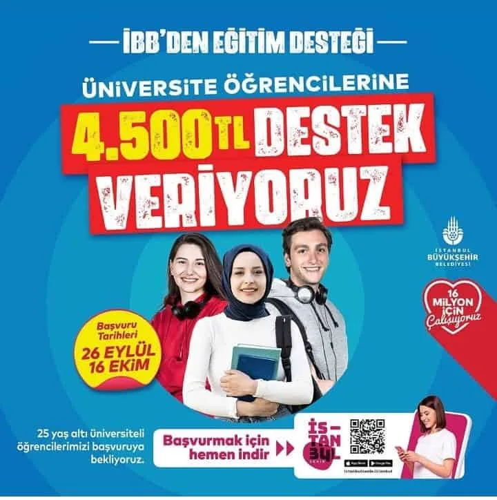İBB'den Öğrencilere 4,500 TL Eğitim Desteği! Başvuru Şartları ve Tarihi