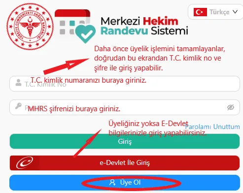 MHRS Randevu Alma ve Sorgulama Ekranı 2