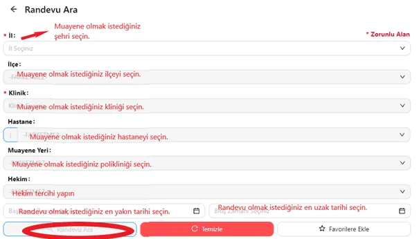 MHRS Randevu Alma ve Sorgulama Ekranı 5