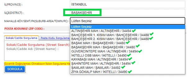 PTT Posta Kodu Sorgulama (İllere Göre) 12