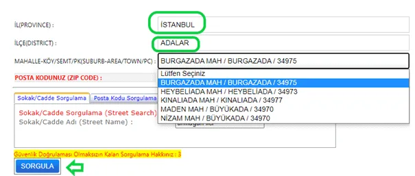 PTT Posta Kodu Sorgulama (İllere Göre) 3