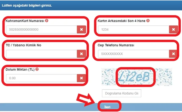 Kahramankart Bakiye Sorgulama ve Yükleme 4