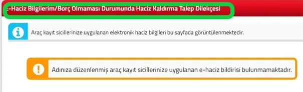 Plakadan Rehinli Araç Sorgulama Ekranı