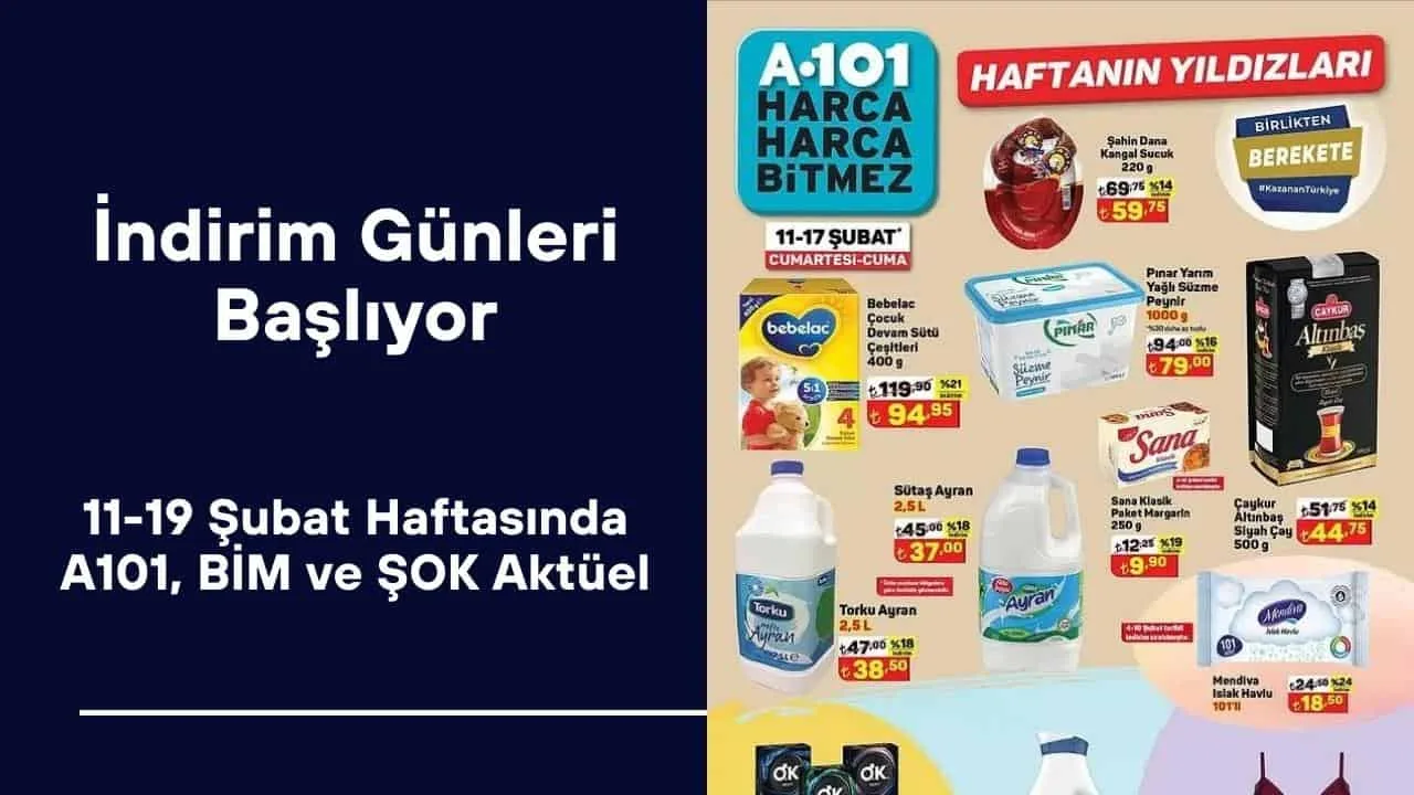 A101, BİM ve ŞOK 11 - 19 Şubat İndirim Günleri Başlıyor! Listede Neler Var?