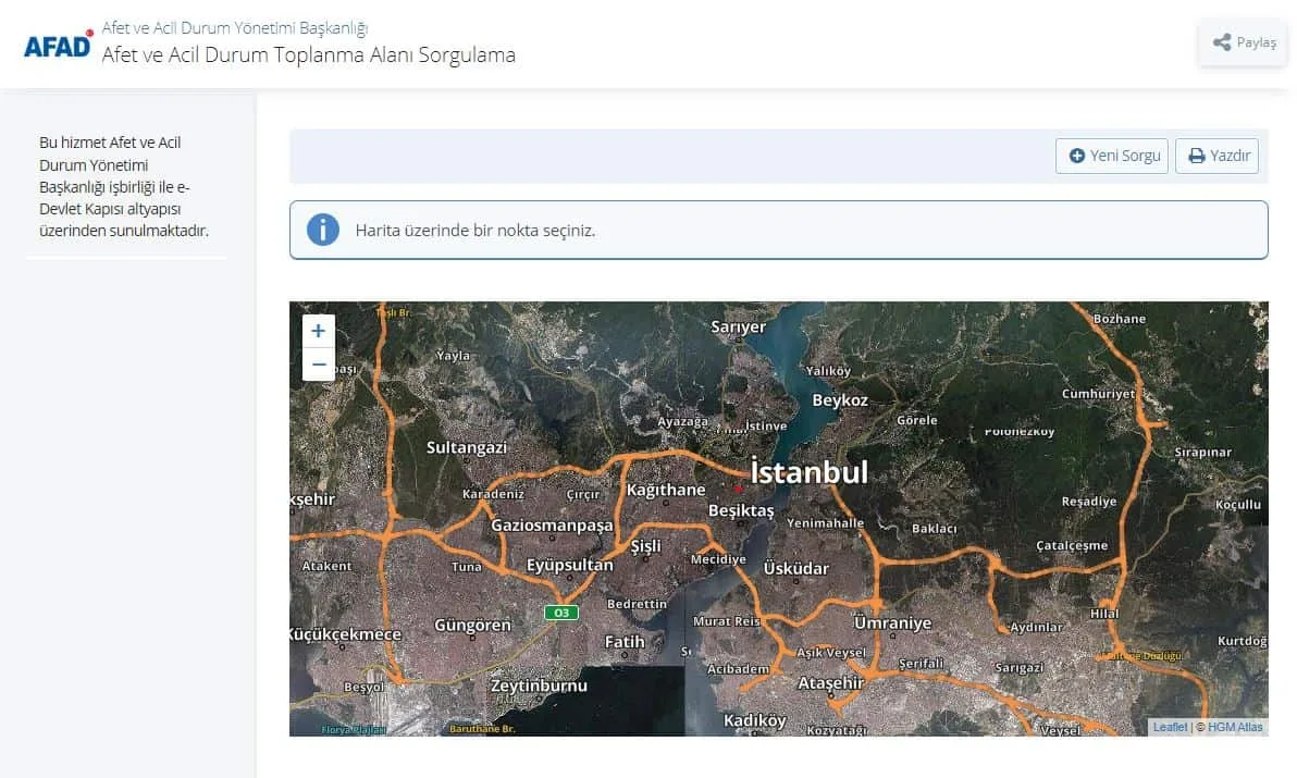 Deprem Anında AFAD Toplanma Alanlarını E-Devlet Üzerinden Öğrenebilirsiniz