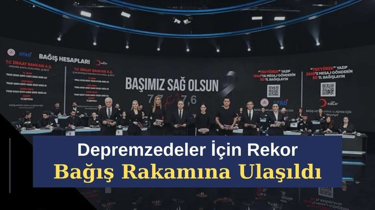 Depremzedeler İçin Rekor Bağış Rakamına Ulaşıldı! Tam 115,1 Milyar Lira Bağış Toplandı