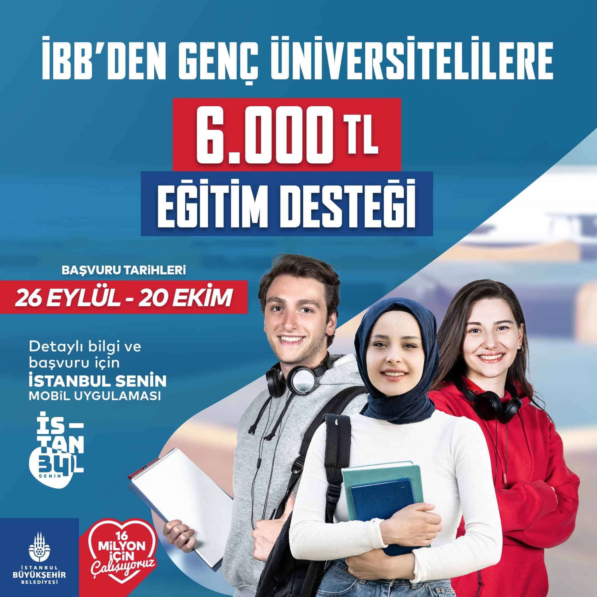 İBB’den Öğrencilere 6.000 TL Eğitim Desteği Başvuruları Başladı