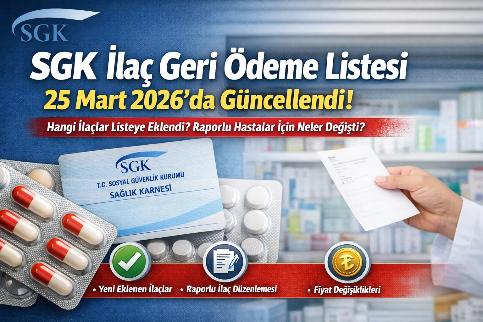 SGK İlaç Geri Ödeme Listesi Güncellendi: 27 Mart’tan İtibaren Bazı Detaylar Değişecek