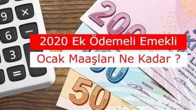 2020 ocak ek odemeli emekli maaslari nekadar