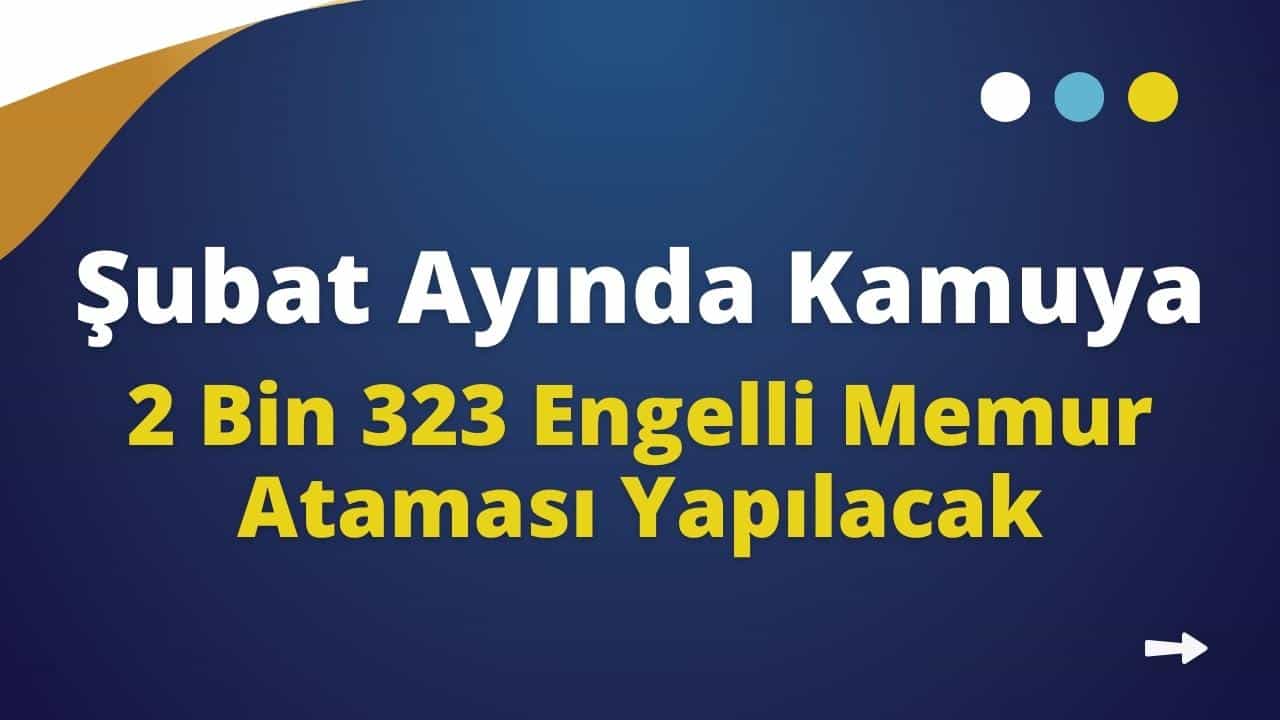 subat ayinda kamuya 2536 engelli memur alinacak