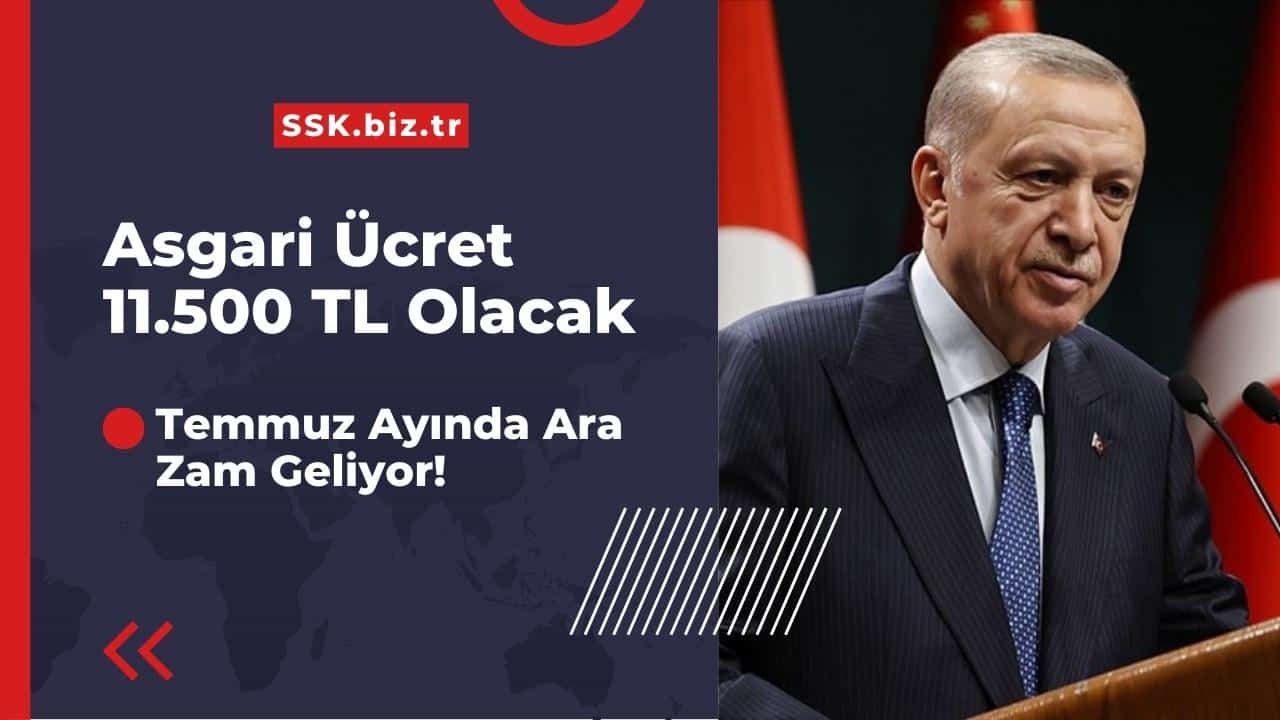 asgari ucret 11500tl oluyor